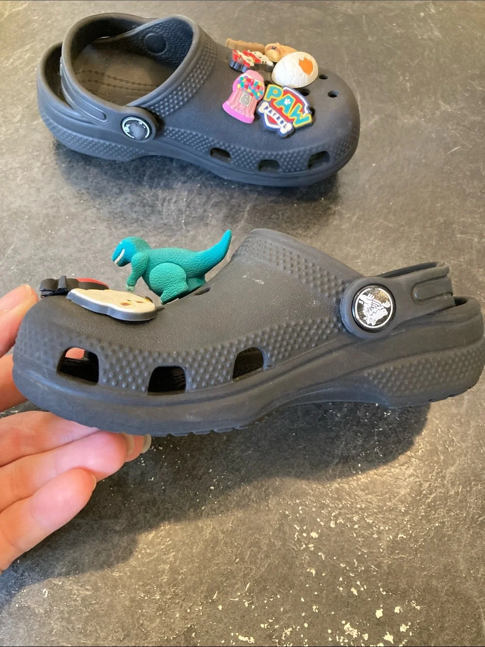 Boys Crocs black closed to sandals shoes size 10